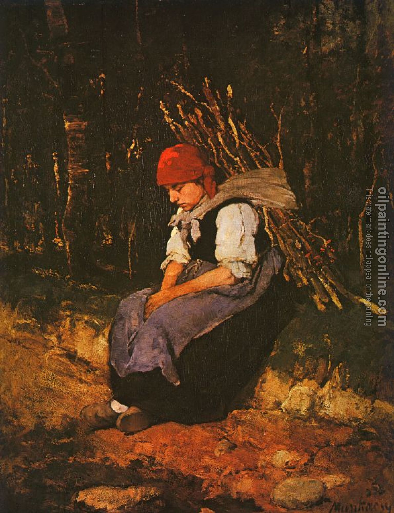 Munkacsy, Mihaly - Woman Carrying Faggots